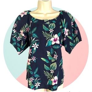 Tropical Old Navy Short Sleeve Blouse in Small Size